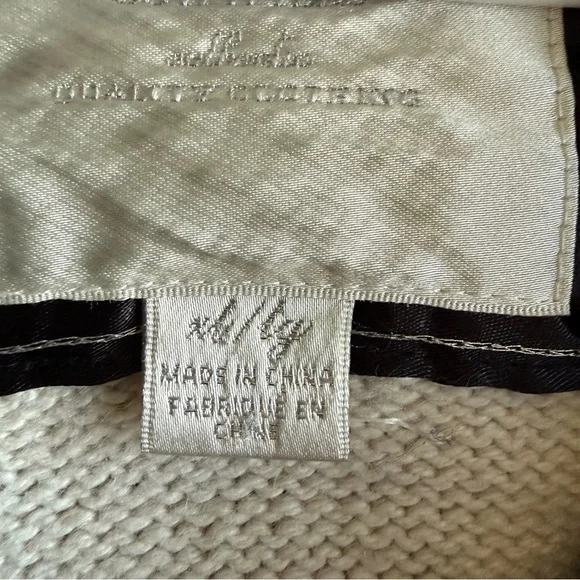 Y2K American Eagle Striped Shawl Collar Sweater in Charcoal Grey and Ivory - Picture 12 of 12